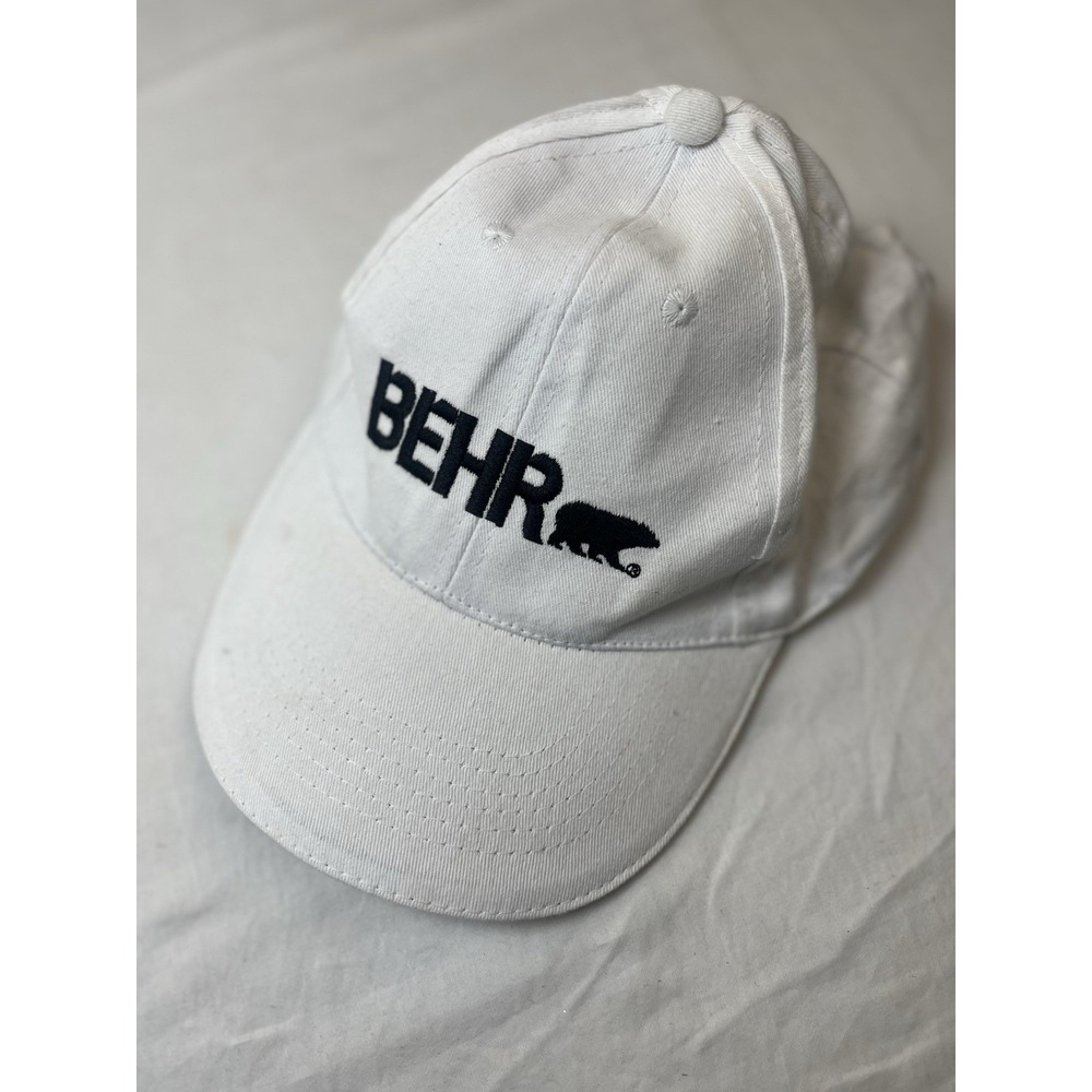 BEHR Strapback Hat White One Size‎ Adjustable Strap Corporate